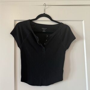 American Eagle Outfitters Black Cropped Top